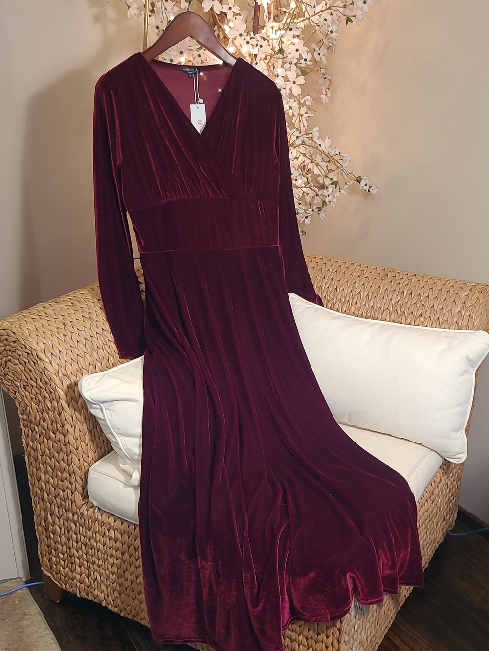 NWT Burgundy/Wine/Plum Floor Length Velvet Gown